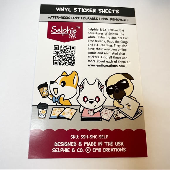 🧧SALE 3/$15 White Shiba Sephie Dog Sticker Sheet Emiicreations - Picture 2 of 2